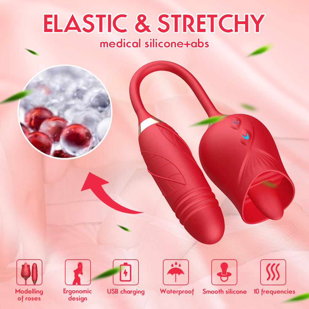 Weiblicher Vibrator, Brustwarzen-orale Rose, geformter G-Punkt, Klitoris-Saugfunktion, stimuliert Masturbation, Spielzeug für Erwachsene für Frauen_voghion.com