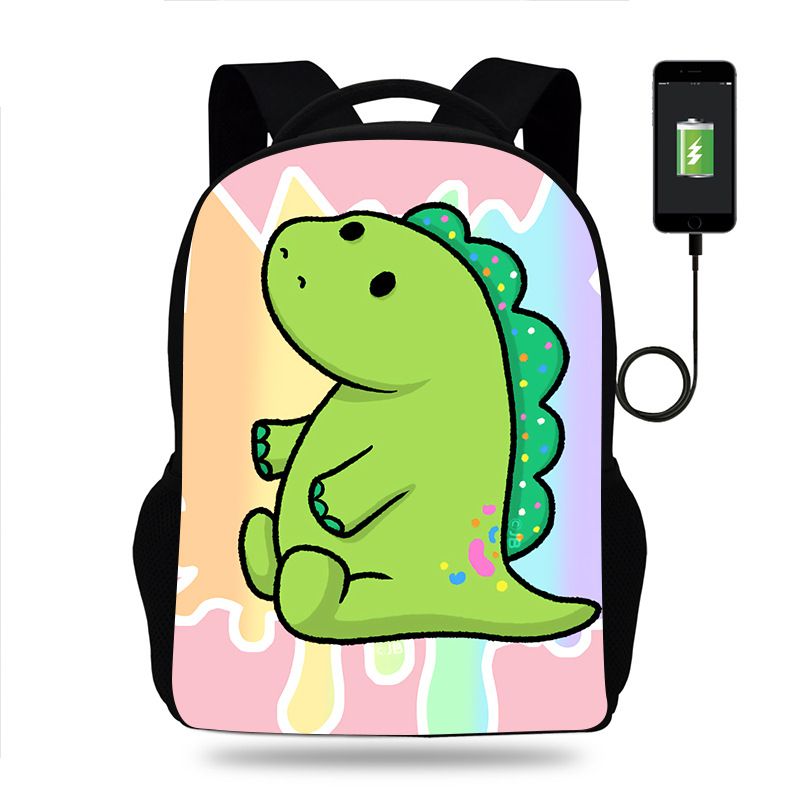 Bedruckter Einhorn-Rucksack für Kinder, 3-teiliges Set: Tasche USB + Beutel_voghion.com