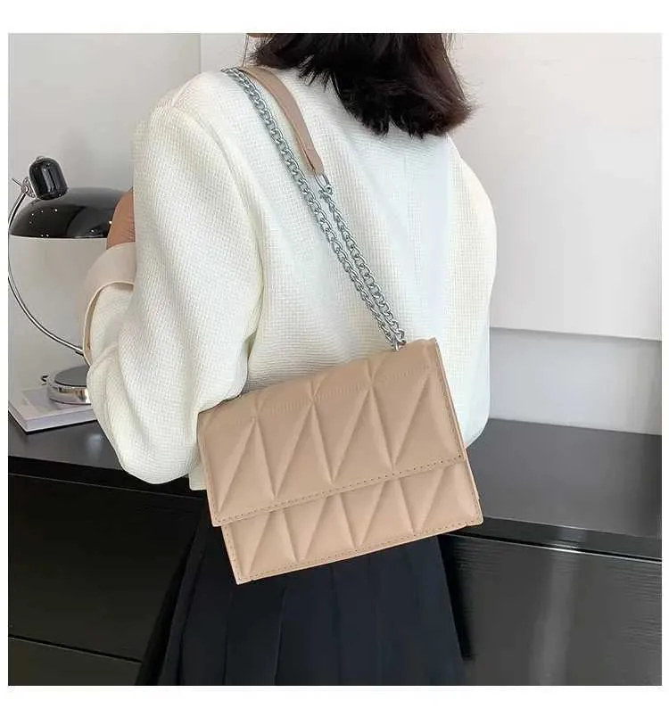 Borsa a tracolla da donna alla moda firmata, con manico in pelle PU, con tracolla a catena, per donna C241108_voghion.com