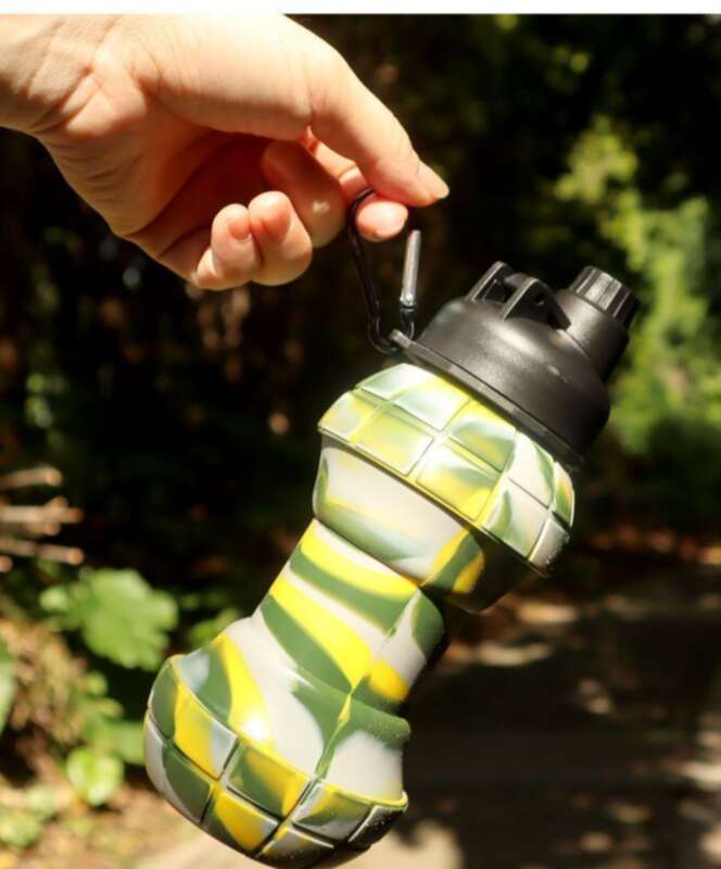 【Großes Fassungsvermögen Design】 Kreative Silikon Faltbare Tragbare Anti-Tropfen, Auslaufsicher, Hitzebeständig Outdoor Sport Wasser_voghion.com