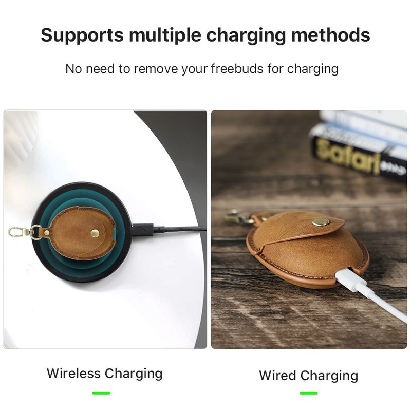 Potrivit pentru noua husă Huawei FreeBuds5, husă de protecție portabilă anti-cădere din piele de vacă pentru căști Bluetooth_voghion.com