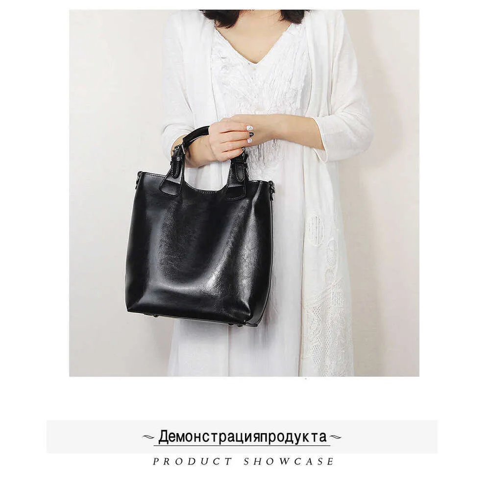Zncy 100% Gnuin Lathr -käsilaukku Rtro Coff Women Casual Tot Buckt Bag Classic Black Lady Crossbody Mssngr_voghion.com
