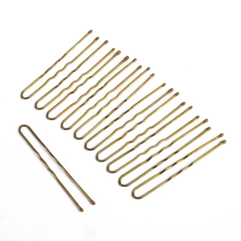 300 tk/partii/karp Lainelised U-kujulised klambrid, klambrid, stiilitarvikud, punutud juuksetööriistad naistele, kuldsed, S, M, L_voghion.com