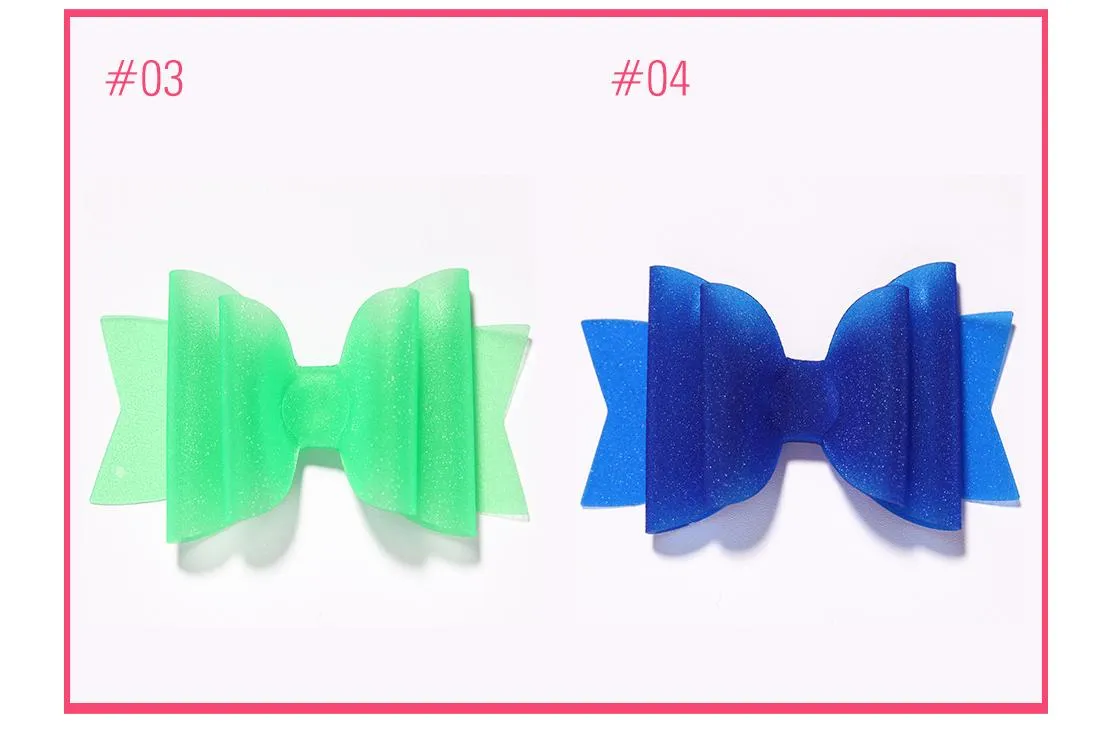 Épingles à cheveux en gelée, 3.5 pouces, 15 pièces/lot, pinces à cheveux, fête de danse, nœuds en Pvc imperméables, pinces à cheveux de princesse, accessoires pour cheveux_voghion.com