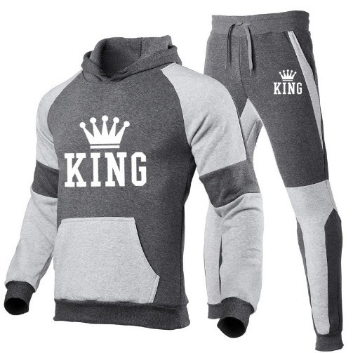 Nouveau pull de loisirs imprimé pour l'automne et l'hiver, ensemble à capuche de sport en peluche pour hommes