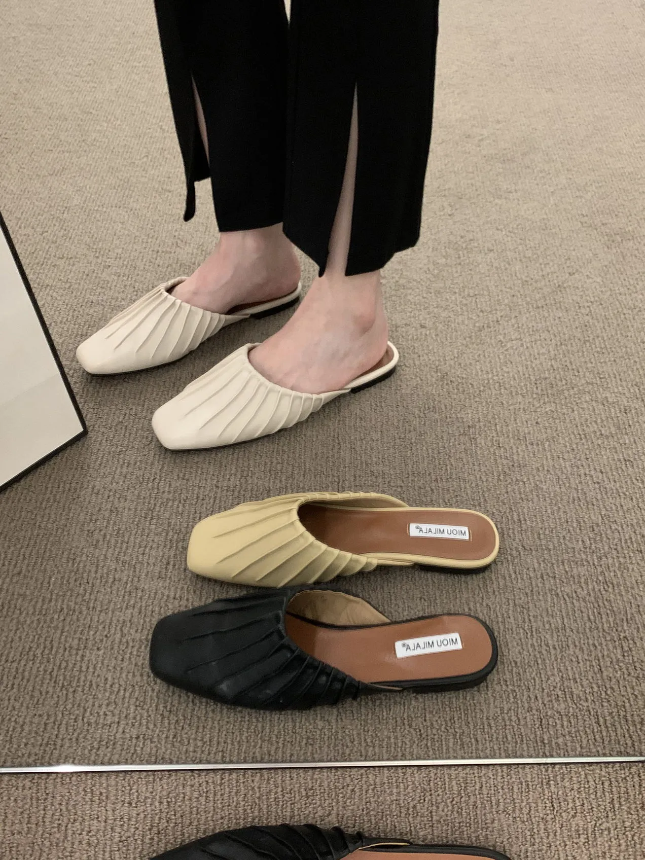 Ciabatte estive da donna, pantofole Ca Saul, scarpe basse con punta quadrata, comode e alla moda, da infilare, da donna, all'aperto, di alta qualità_voghion.com