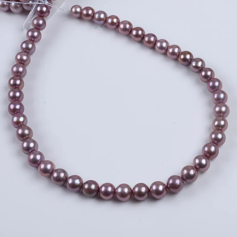 Chains 9-10mm Different Colors Edison Round Shape Freshwater Pearls Strand Wholesale_voghion.com