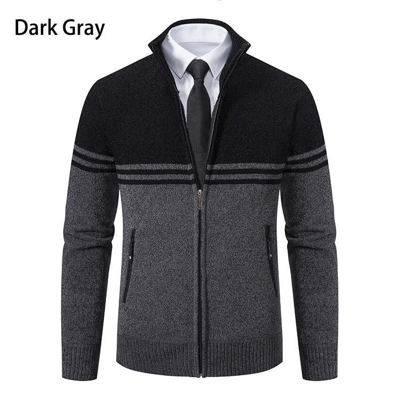 2023 Stand-up Kragen Jackett verdickt Laangärm Moud Pullover Casual Business Cardigan Männermantel Pullover_voghion.com