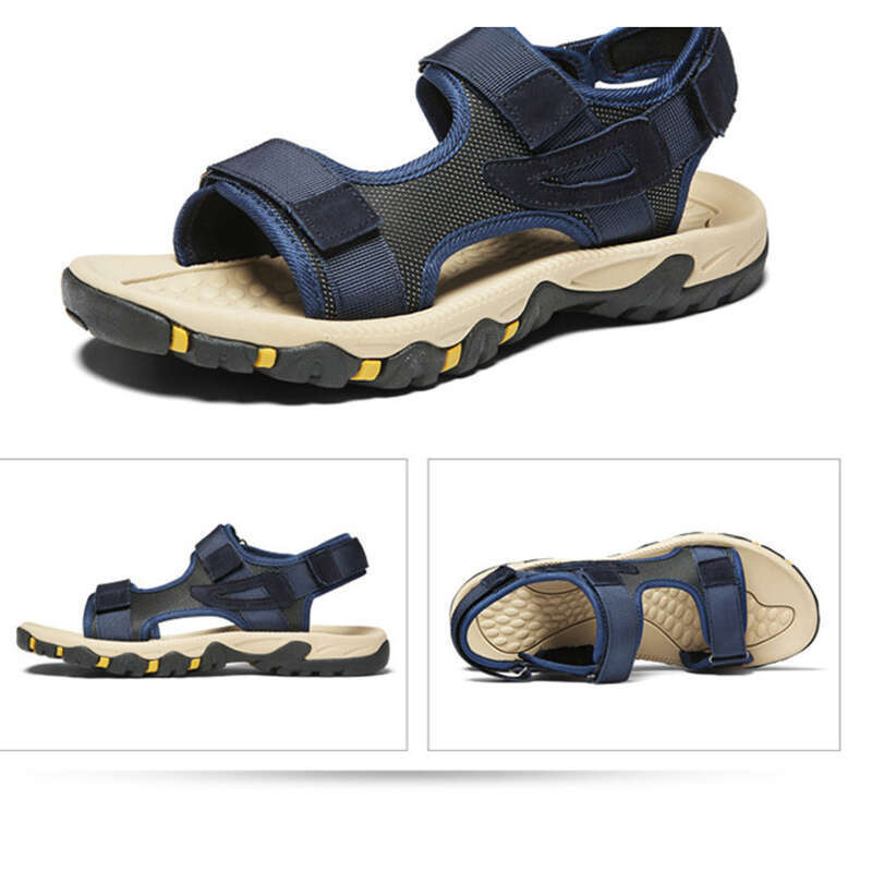 Mens Sandals,Beach Vietnam Shoes,Summer Braided Strap,Magic Strap,Toe Cover,Oversized Outdoor Casual_voghion.com
