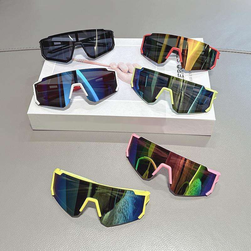 Gafas de sol para niños, para ciclismo al aire libre, resistentes al viento, con montura grande, anti-UV, modernas para niños y niñas._voghion.com