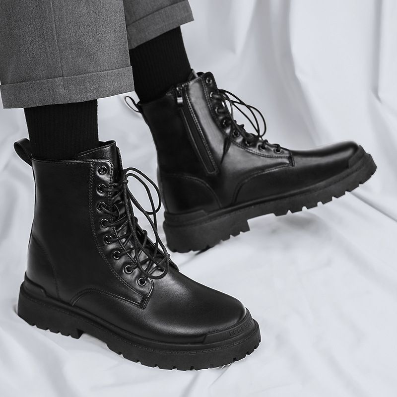 Martin Stiefel 2024 Frühherbst Neue High Retro Britischer Stil Wasserdichte Leder Herren Mid Top Motorrad_voghion.com