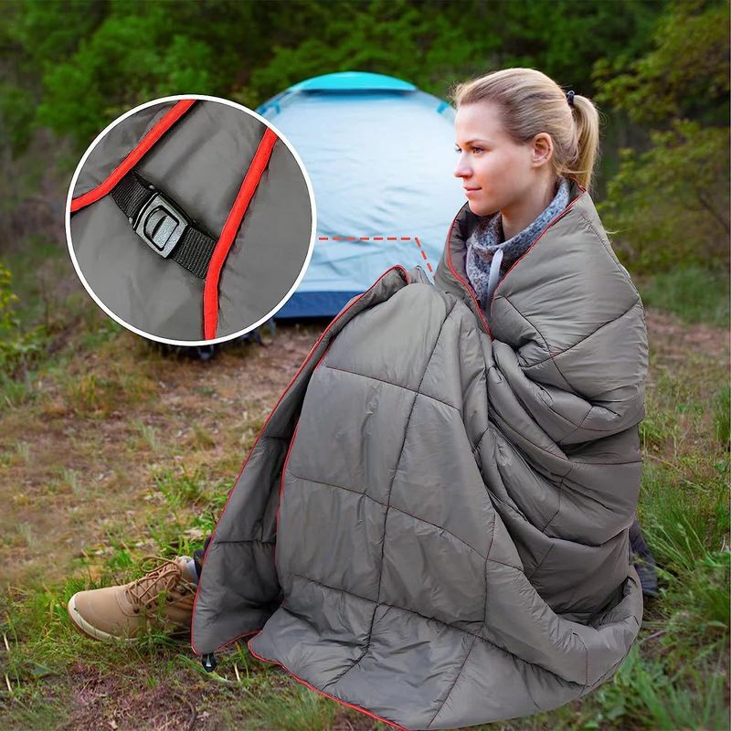 20cm quadratisch gesteppte Outdoor-Park-Strand-Reisedecke feuchtigkeitsdichte Matte 20d Anti-Spritzwasser_voghion.com