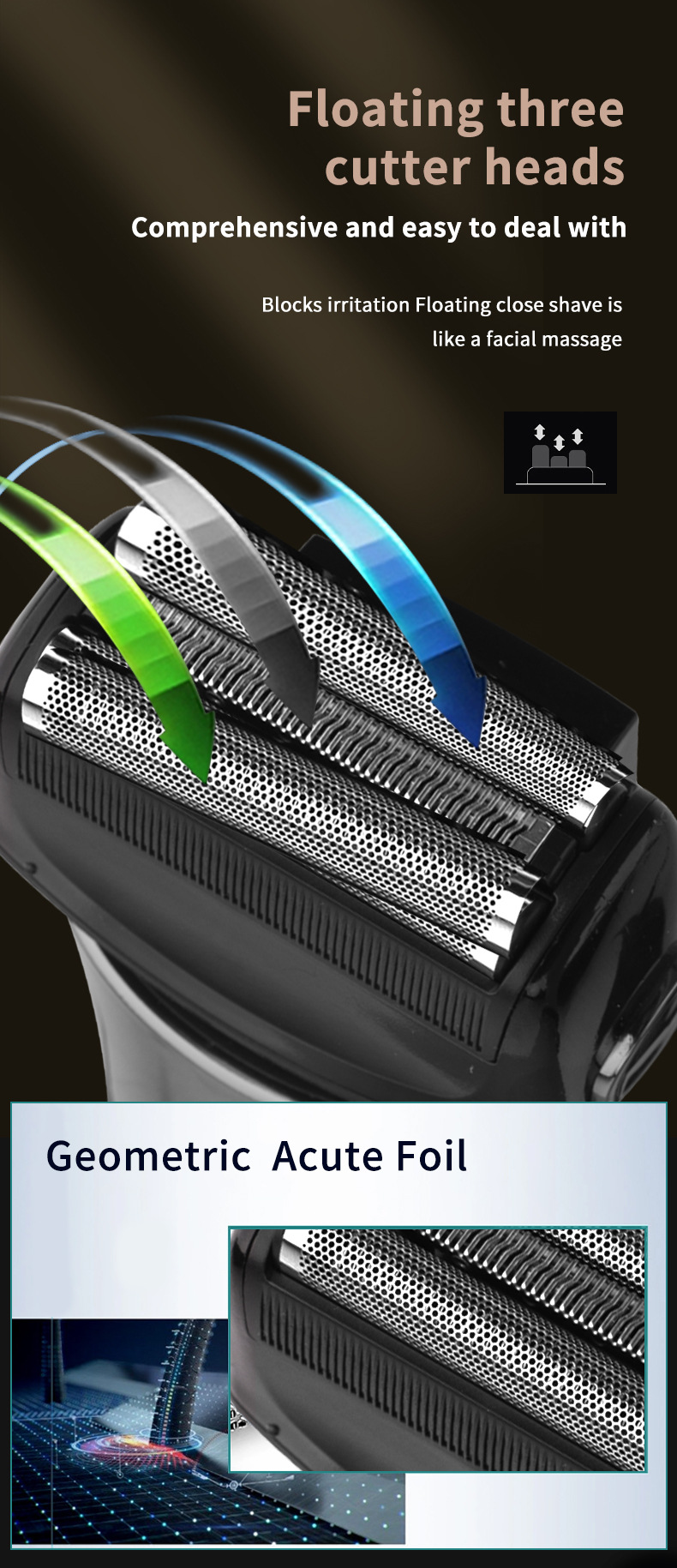 Rasoio elettrico alternativo multifunzionale con ricarica USB, display digitale LCD, lavaggio completo del corpo a caldo transfrontaliero_voghion.com