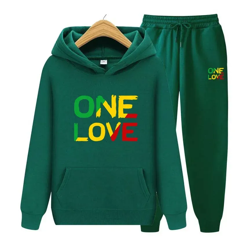 Survêtements pour hommes automne hiver sweats à capuche pantalons deux pièces ensemble un amour impression hommes femmes jogger épais vêtements chauds_voghion.com