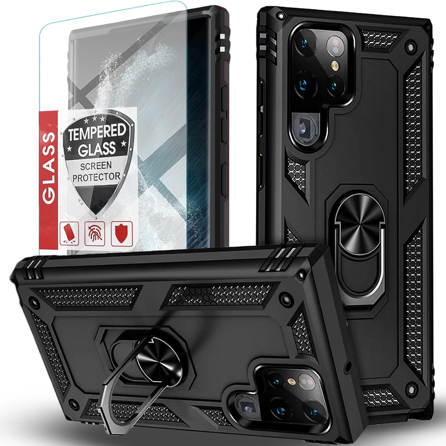 For Samsung Galaxy S25 Ultra S24 S23 S22 S21 FE Case Phone Cover + Screen Glass_voghion.com