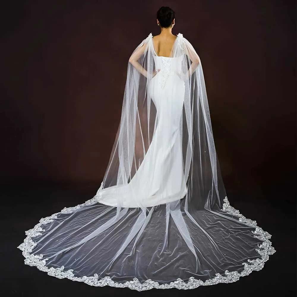 Hair Jewelry Womens Cape Bridal Veils Long Cathedral Style Cloak Slingback Wedding Dress Accessories For Shoulder Shawl_voghion.com