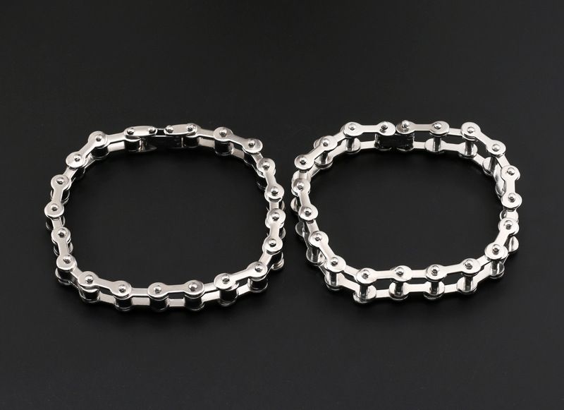 Bracciale da uomo con ciondolo a forma di catena per bicicletta in acciaio inossidabile, stile trendy e di personalità._voghion.com