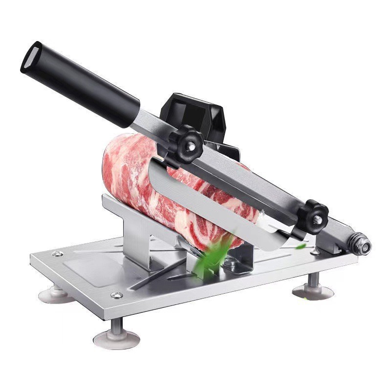 Manual Meat Slicer Household Frozen Meat Cutting Machine Vegetables Cutter Desktop Alloy+Stainless Steel Thickness Adjustable_voghion.com
