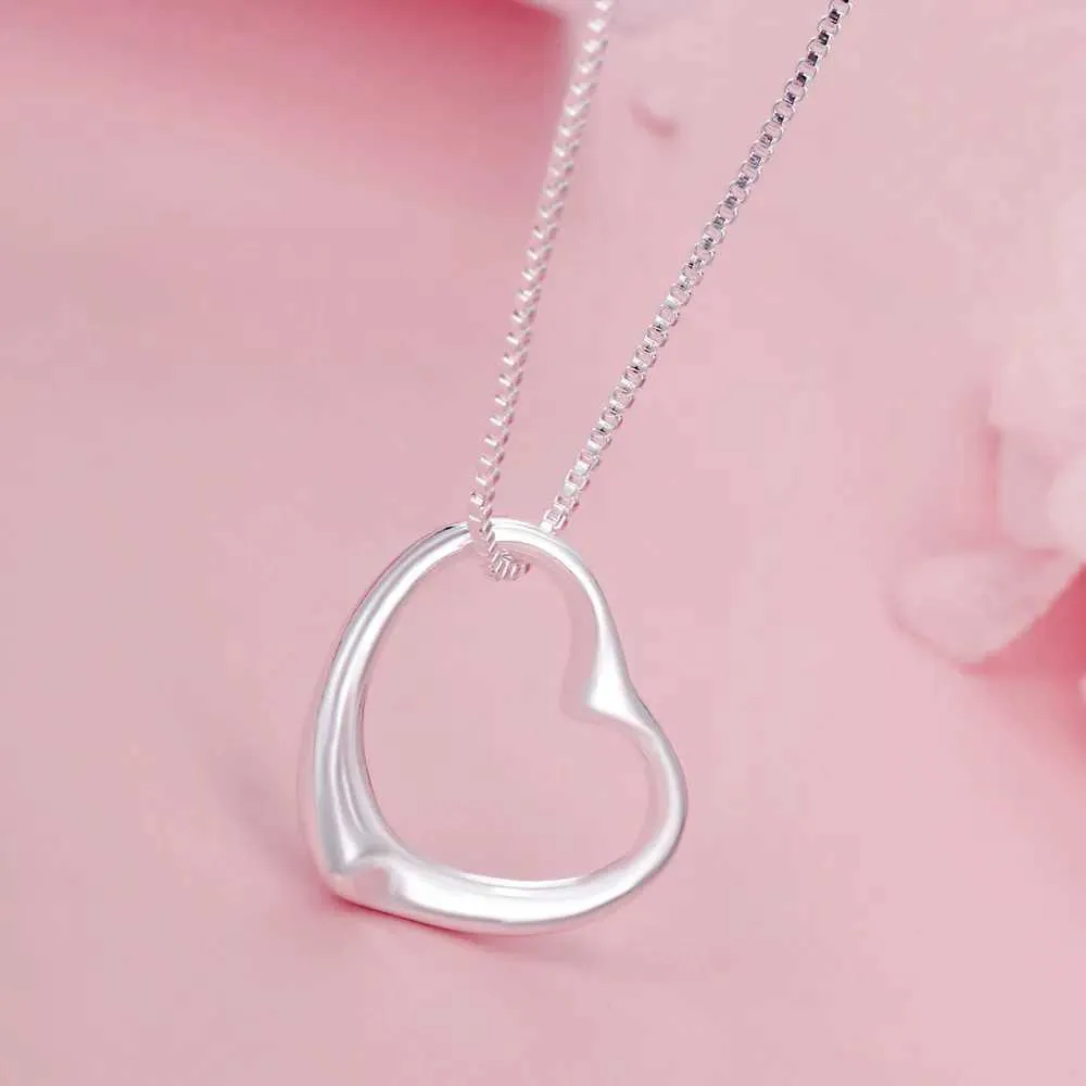 Pendant Necklaces JewelryTop Sterling Sier Charms heart box chain Necklace For Women fashion party wedding Jewelry gifts_voghion.com