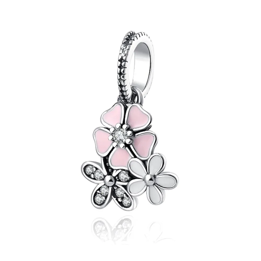Flower Charm For Sterling Silver Charm Bracelet For Women_voghion.com
