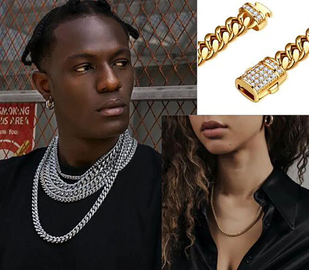 Collana a catena cuban link uomo in acciaio inossidabile_voghion.com