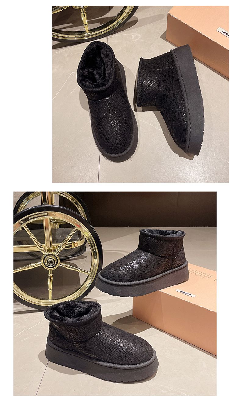 Internet-Berühmtheit neuer Herbst- und Winterschnee 2024 koreanische Version dickbesohlter Modetrend kurze Stiefel plus Veet warm_voghion.com