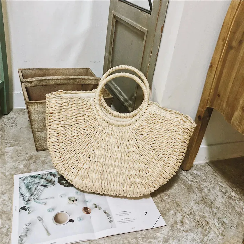 Ydlns Fashion MOON Straw Handbags Summer Beach Rattan Bag Handmade Vintage Woven Handbag For Women bolsa femme 240809_voghion.com