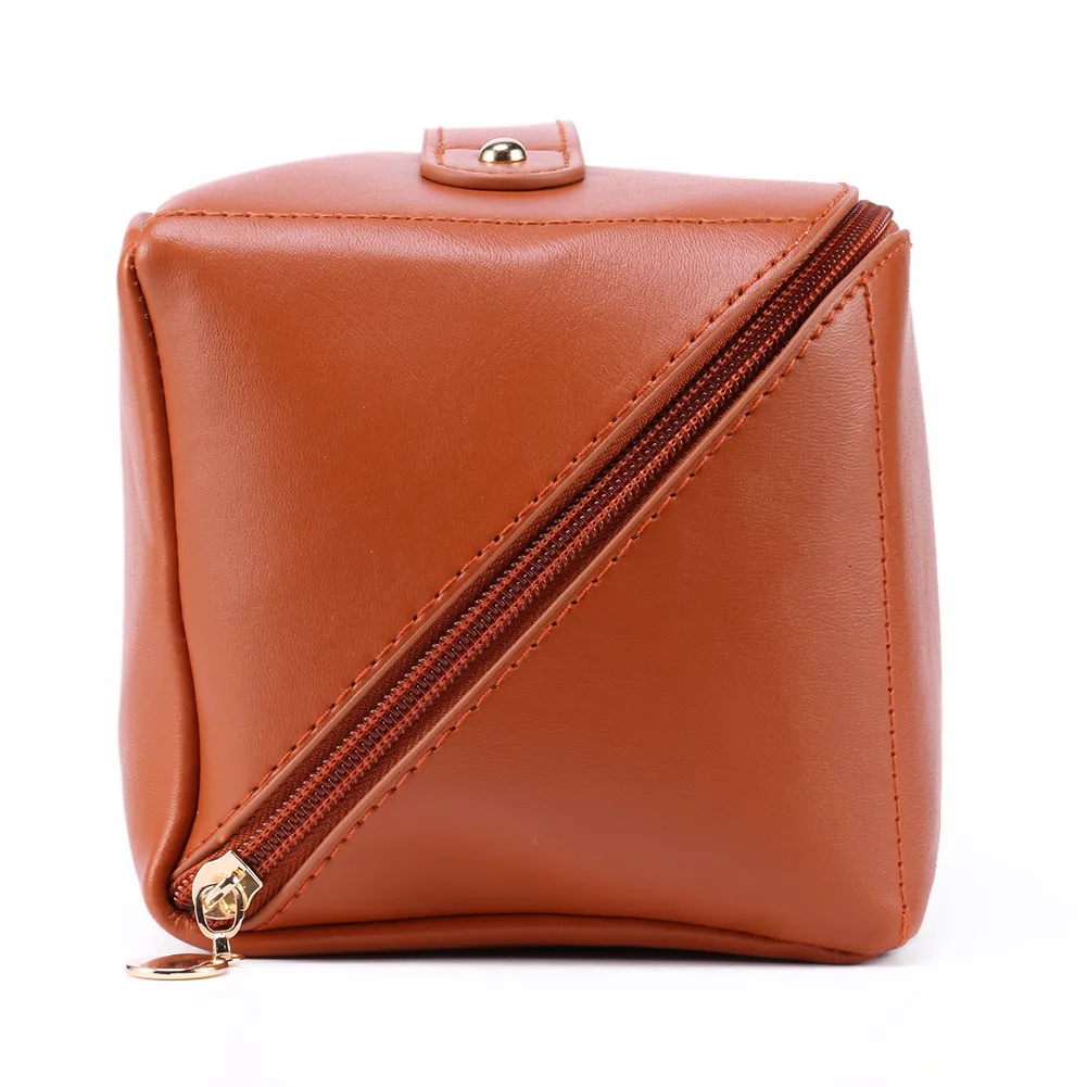 Trousse de maquillage en cuir pour femmes, grande capacité, organiseur de rangement pour pinceaux, idéal pour les voyages._voghion.com