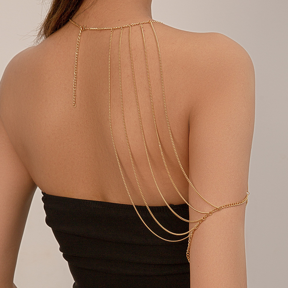 DZ0337 métal suspendu cou côté corps femmes mode Sexy multi couches épaule chaîne accessoires été_voghion.com