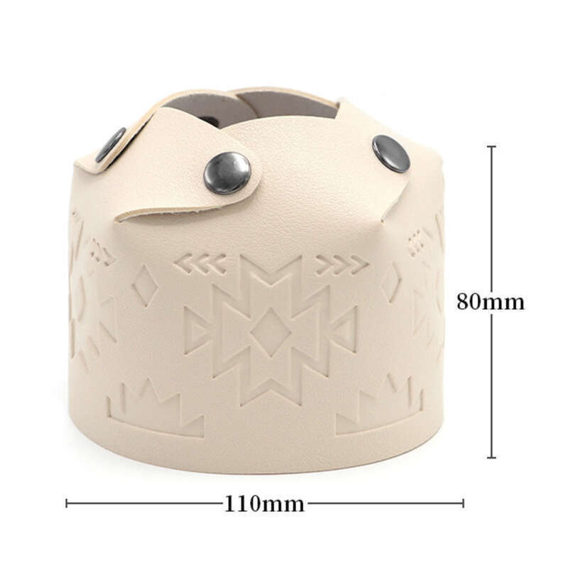 Outdoor Flat Mountain Gas Tank Camping Debris Storage Box Totem Leather Protective Sleeve_voghion.com