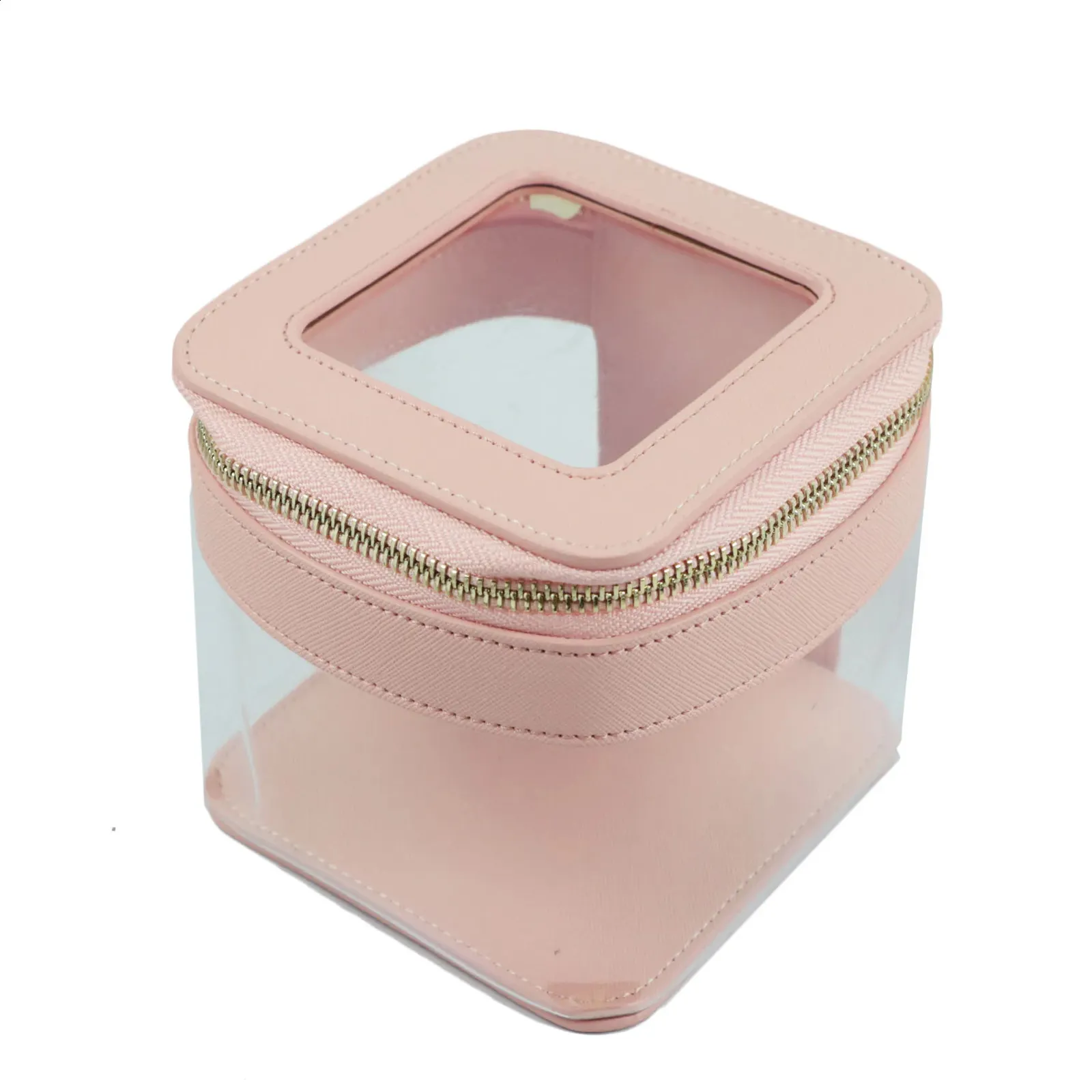 Custom Letters Saffiano Leather Bag PVC TPU Clear Bags Cosmetic For Storage Lipstick Travel Makeup Case 240805_voghion.com