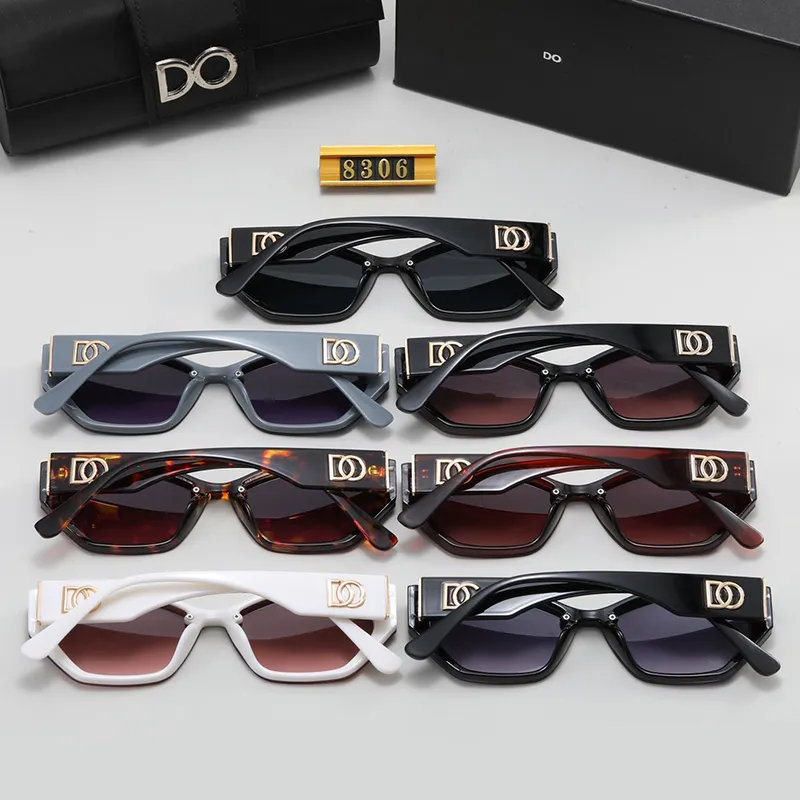 Designer Männer Fraen Schwaarz Unisex Designer Mier Fuerkleedung Strand Sonnebrëll Retro Frame Design UV400 Mat Këscht gutt_voghion.com