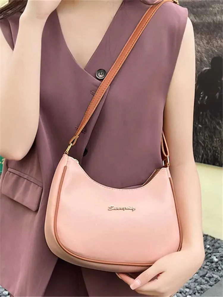 Schicke Damenhandtaschen, einzelne Umhängetasche für Frauen, stilvolle verstellbare Schultergurte, Unterarmtasche aus PU-Leder_voghion.com
