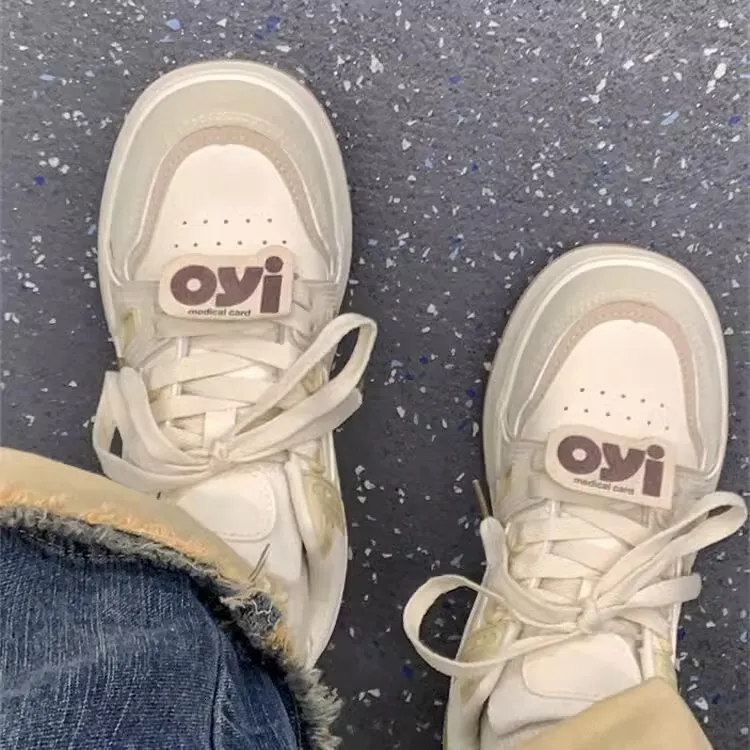 Jarné a jesenné malé biele tabuľové topánky, zmysel pre dizajn, dámsky štýl pre špecifické potreby, tenká podrážka, žiaci druhého stupňa základnej školy_voghion.com