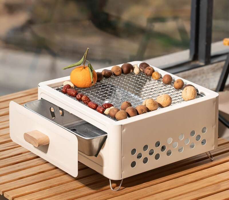 A Must-have For Outdoor Feasts! Complete Set Of Charcoal Grill, Tea Maker, And Cooking Utensils_voghion.com