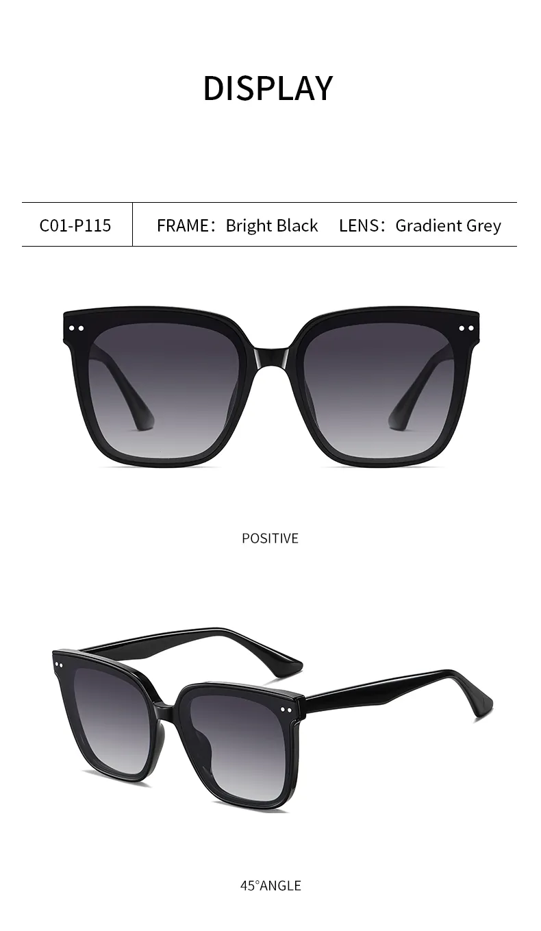 TR Polarized Large Frame Acetate Needle Arms Sunglasses_voghion.com