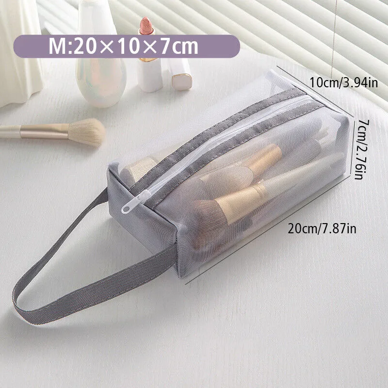 Neu Mesh Transparente Kosmetik Frauen Reise Make-Up Fall Lippenstift Lagerung Pouch Casual Zipper_voghion.com