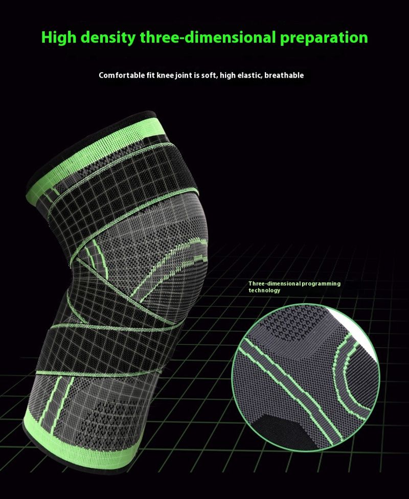 Ginocchiere sportive traspiranti in maglia per ciclismo, basket, corsa, outdoor con doppia cinghia di pressione per una maggiore resistenza_voghion.com