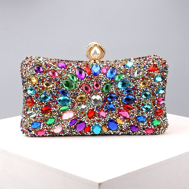 Sac de soirée polyvalent pour banquet de mode féminine avec incrustations de diamants populaires_voghion.com