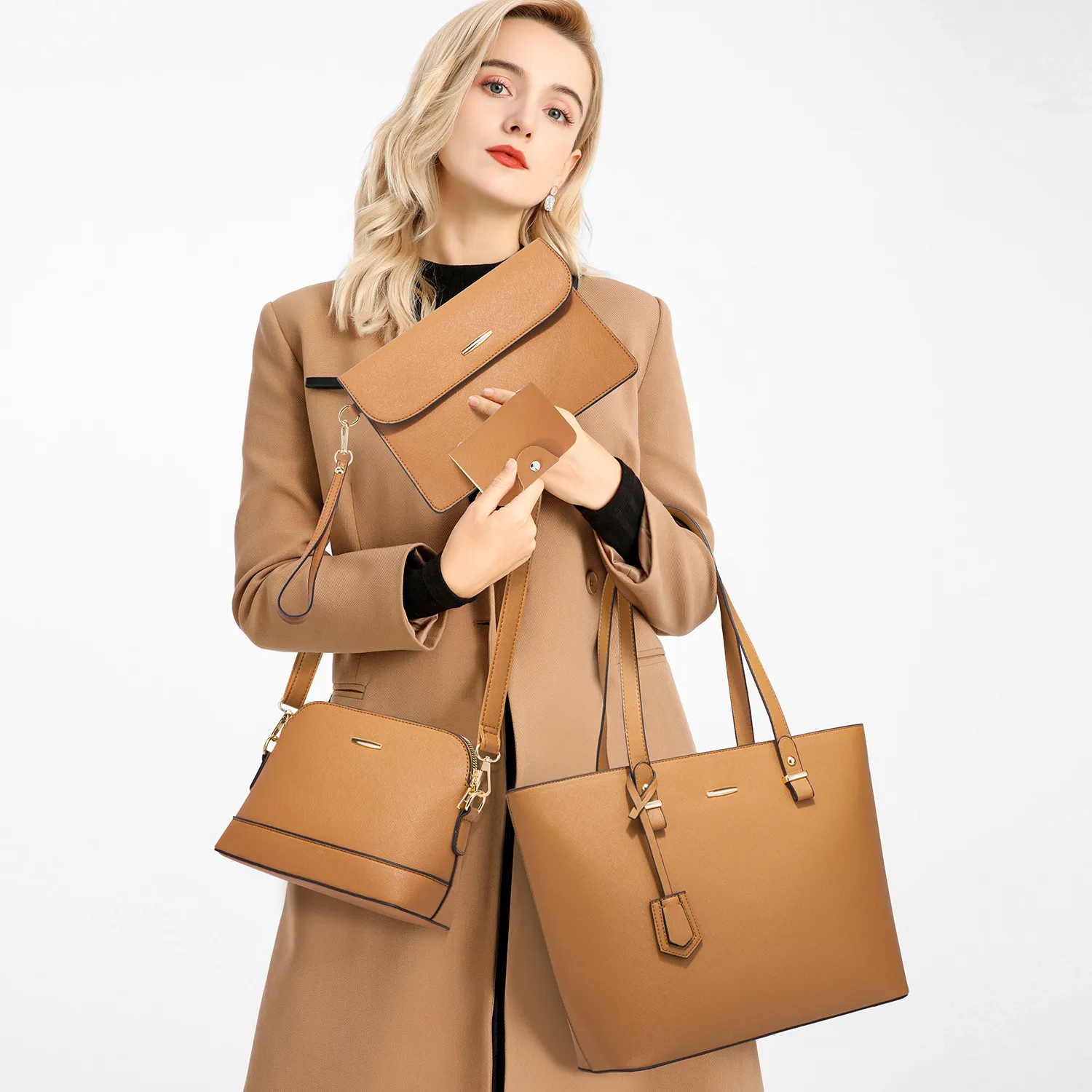 Designer Tote Trendy Womens Retro Handbags Simple And Shoulder Bags Large-capacity Fashionable Four-piece Sets Crossbody_voghion.com