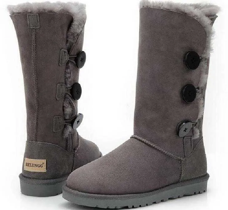 lies Hot sell classical style tall 3 Button 1873 women snow boots keep warm boot U tag dustbag card Beautiful birthday_voghion.com