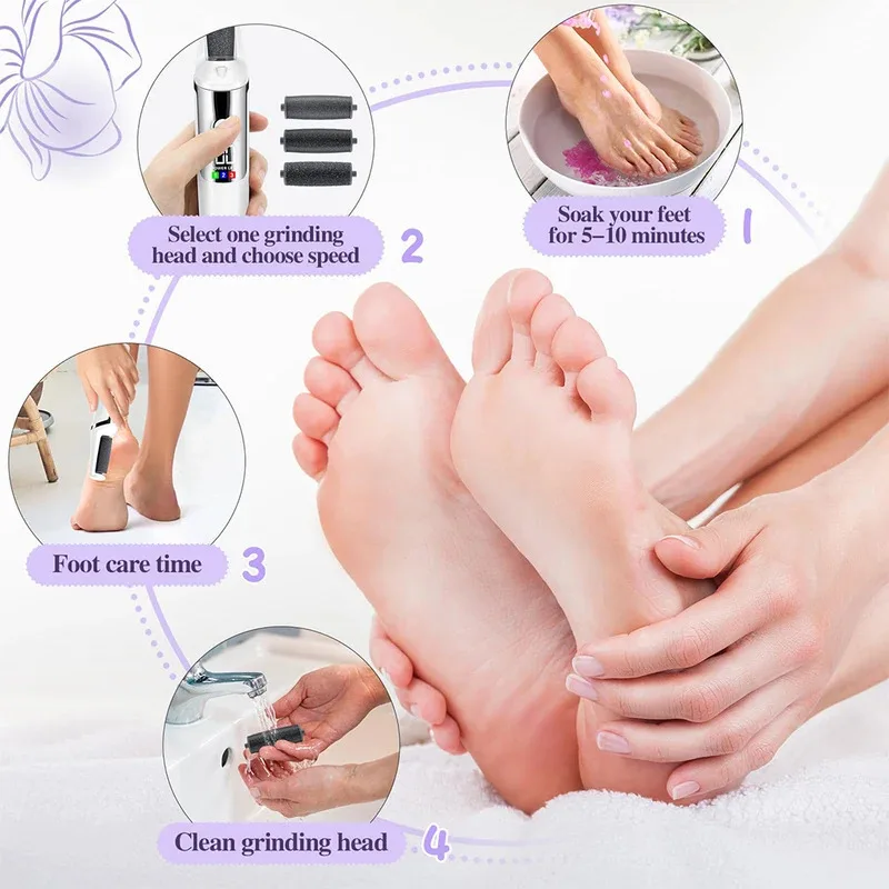 Râpe pieds électrique rechargeable pour peaux mortes et callosités_voghion.com