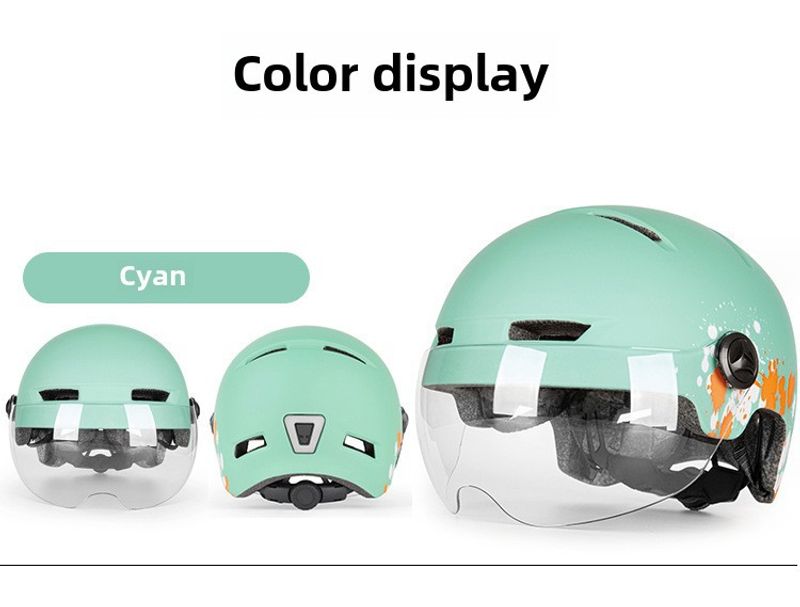 Factory Wholesale Electric Four Seasons Universal Bicycle Mountain Bike Riding Helmet With Goggles Taillight_voghion.com