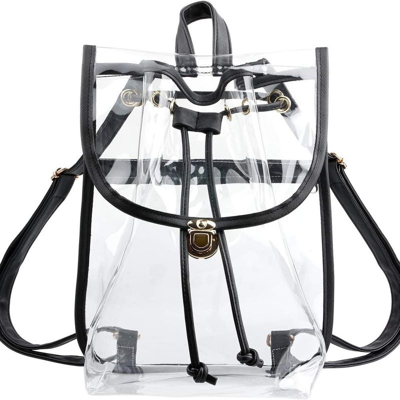 Zaino visivo da viaggio per esterni trasparente di grande capacità in PVC Andralyn_voghion.com