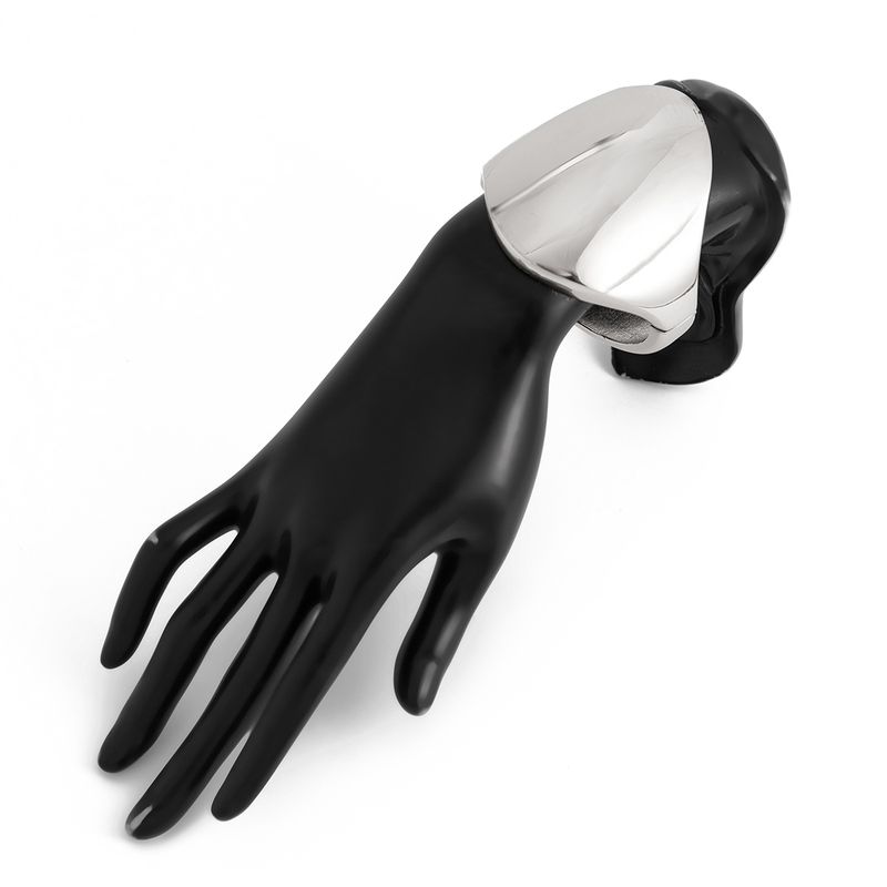 Braccialetto con doppio anello con specchio geometrico esagerato alla moda e design aperto Sense Hug_voghion.com