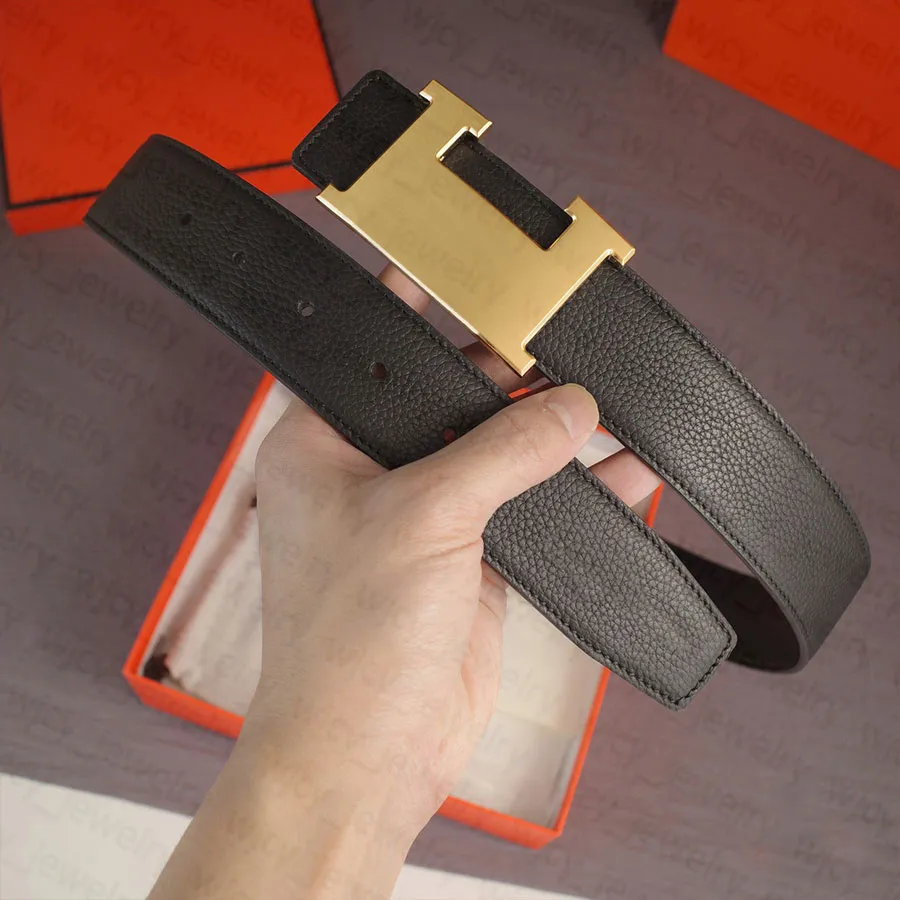 Lässiger Herrengürtel, Designergürtel, echtes Leder, Breite 3,8 cm, glatte Schnalle, wendbar, für Damen, klassisch, Gold/Splitter/Schwarz_voghion.com