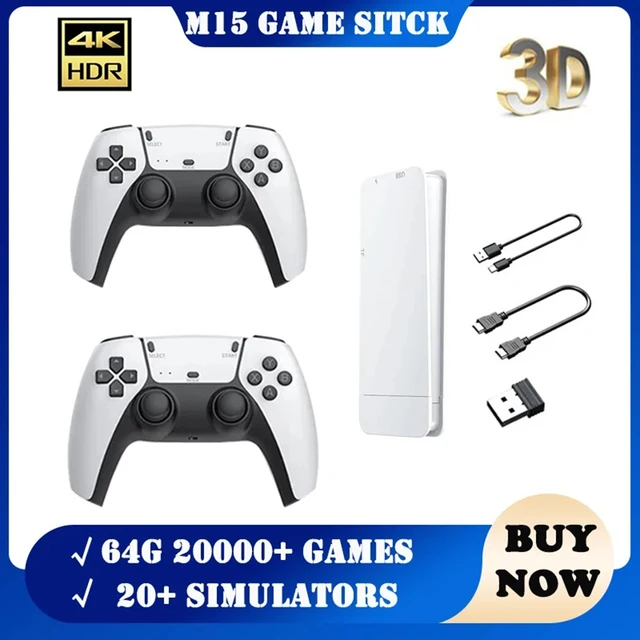 M15 Çubuk Mini TV El Konsolu Kablosuz Gamepad Video 64G 20000+ Retro Oyun HD Çıkışı PS1 Vb için İki Oyunculu_voghion.com