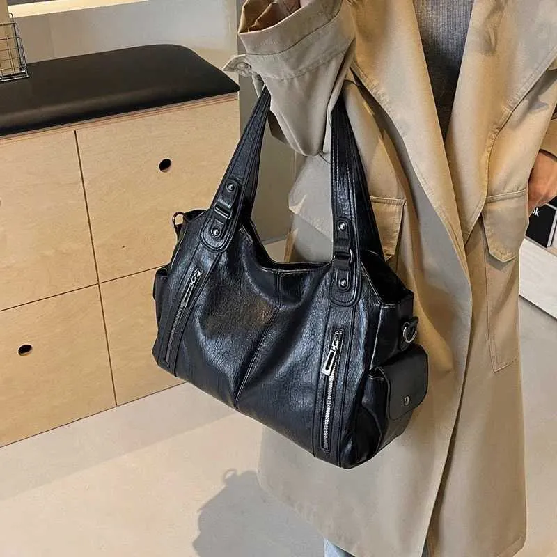 Sacs à bandoulière à compartiment intérieur souple 2024 de haute qualité aux couleurs contrastées pour femmes Mode Fermeture éclair Pu Femmes_voghion.com