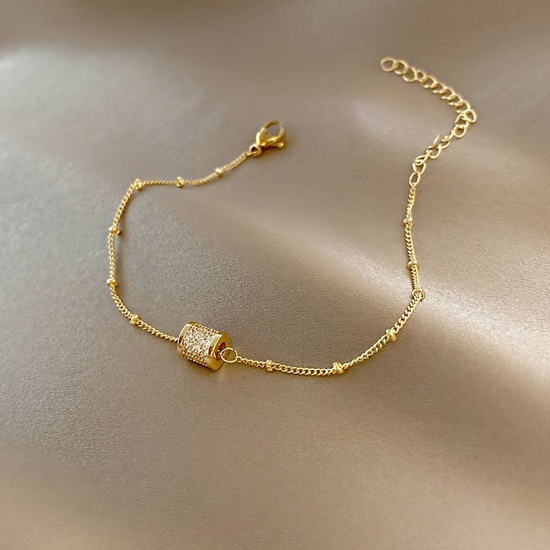 Elegant Simple Classic Style Geometric Titanium Steel Inlay Zircon Bracelets 1 Piece_voghion.com