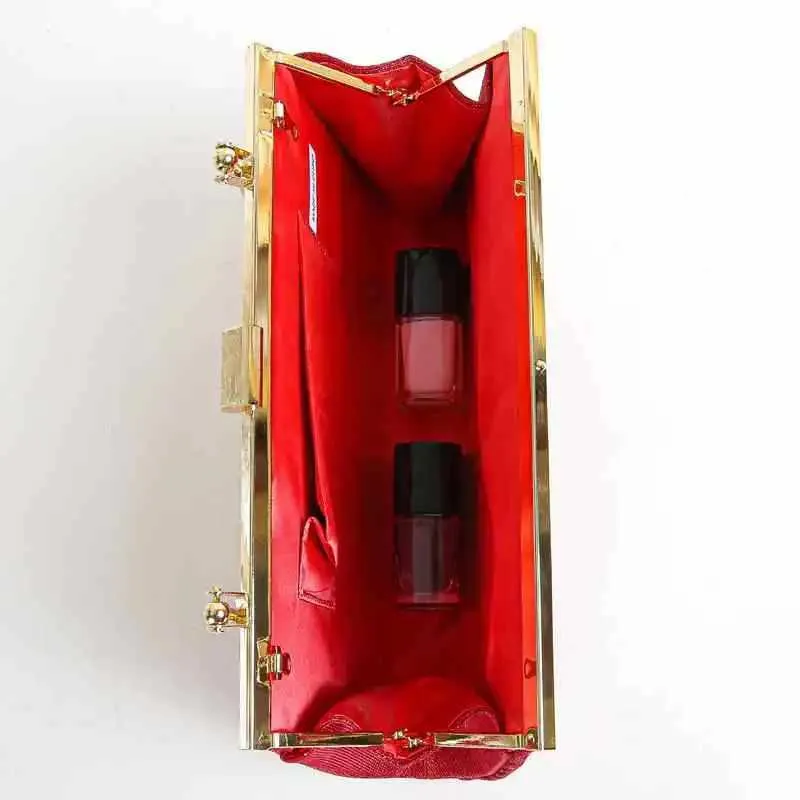 Heißer Verkauf Mond Aprikose Abend Kupplung Partei Kette Schulter Tasche Weibliche Pailletten Hochzeit Geldbörse Handtasche für WomenC241211_voghion.com